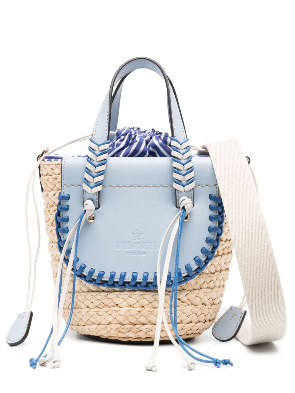 Habanera bag in raffia blue details CUBA LAB HABANERA-AZUL